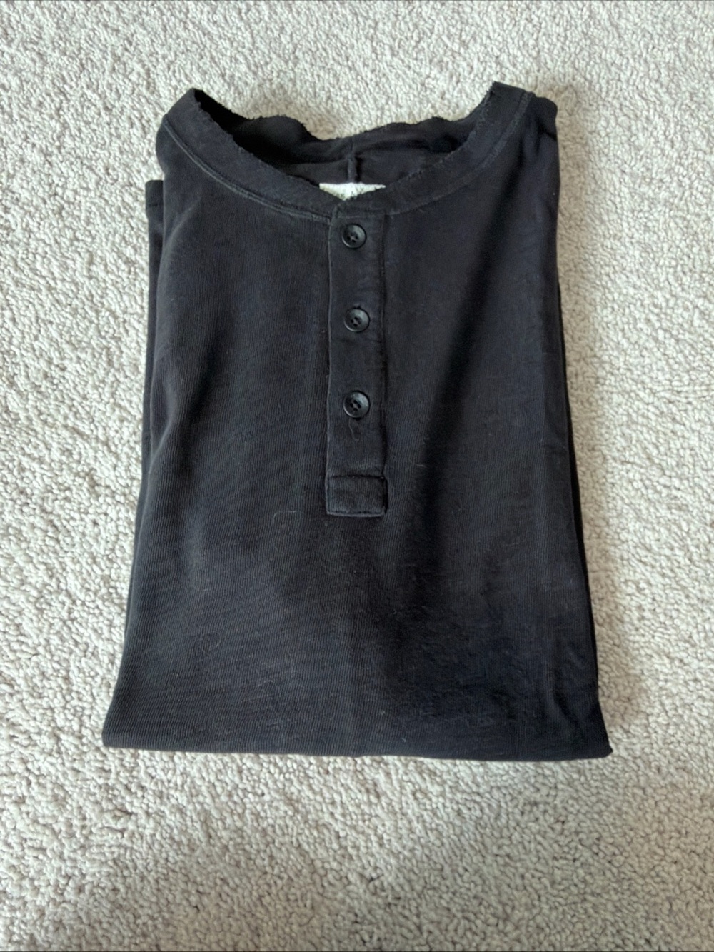 Rag & Bone Henley Short Sleeve T-Shirt Black Solid Button Men’s Size XL - Picture 8 of 8